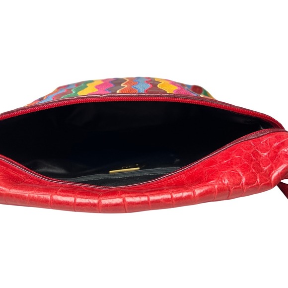 VINTAGE 80's Sharif Rainbow Crossbody Bag - Picture 9 of 13